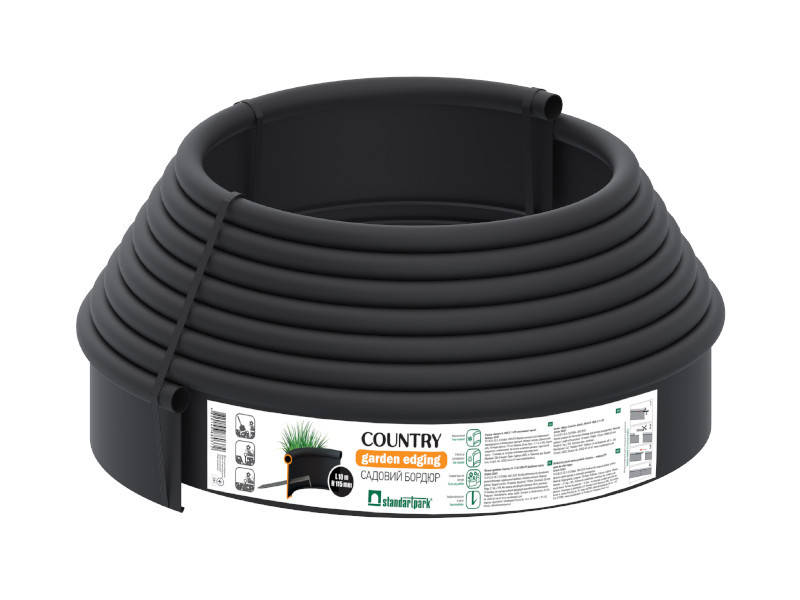 

Бордюрная лента (бордюр) Кантри Б-1000.2.11-ПП черная