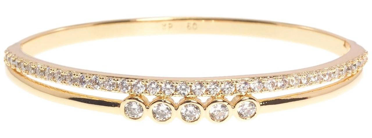 

Браслет Xuping Позолота 18K "Дорожка циркония с пятью кристаллами" ø 6,5см