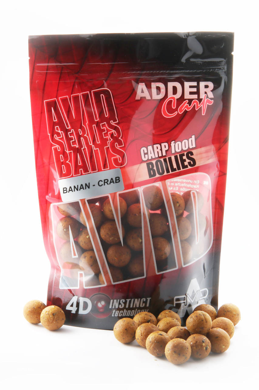 

Бойлы Adder Carp Boilies Avid 24 mm 200g Banan-Crab Банан-Краб