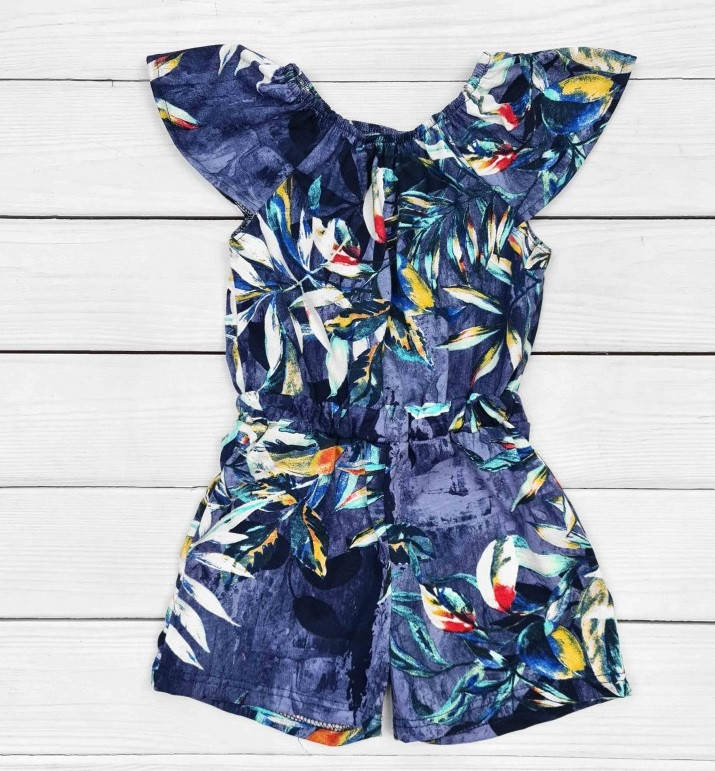 

Летний слитный комбинезон на девочку 1-2-3-4-5-6-7 лет 110, Темно-синий