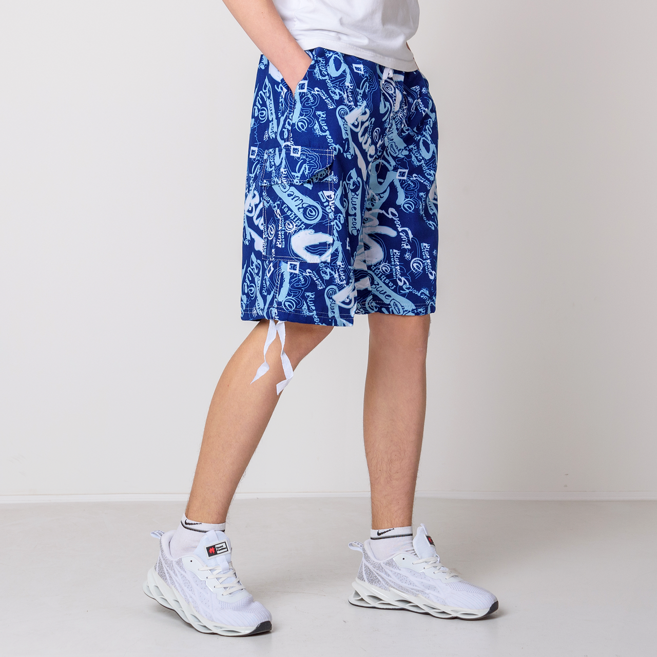 

Мужские бриджи (плащевка), цвета синий с голубым