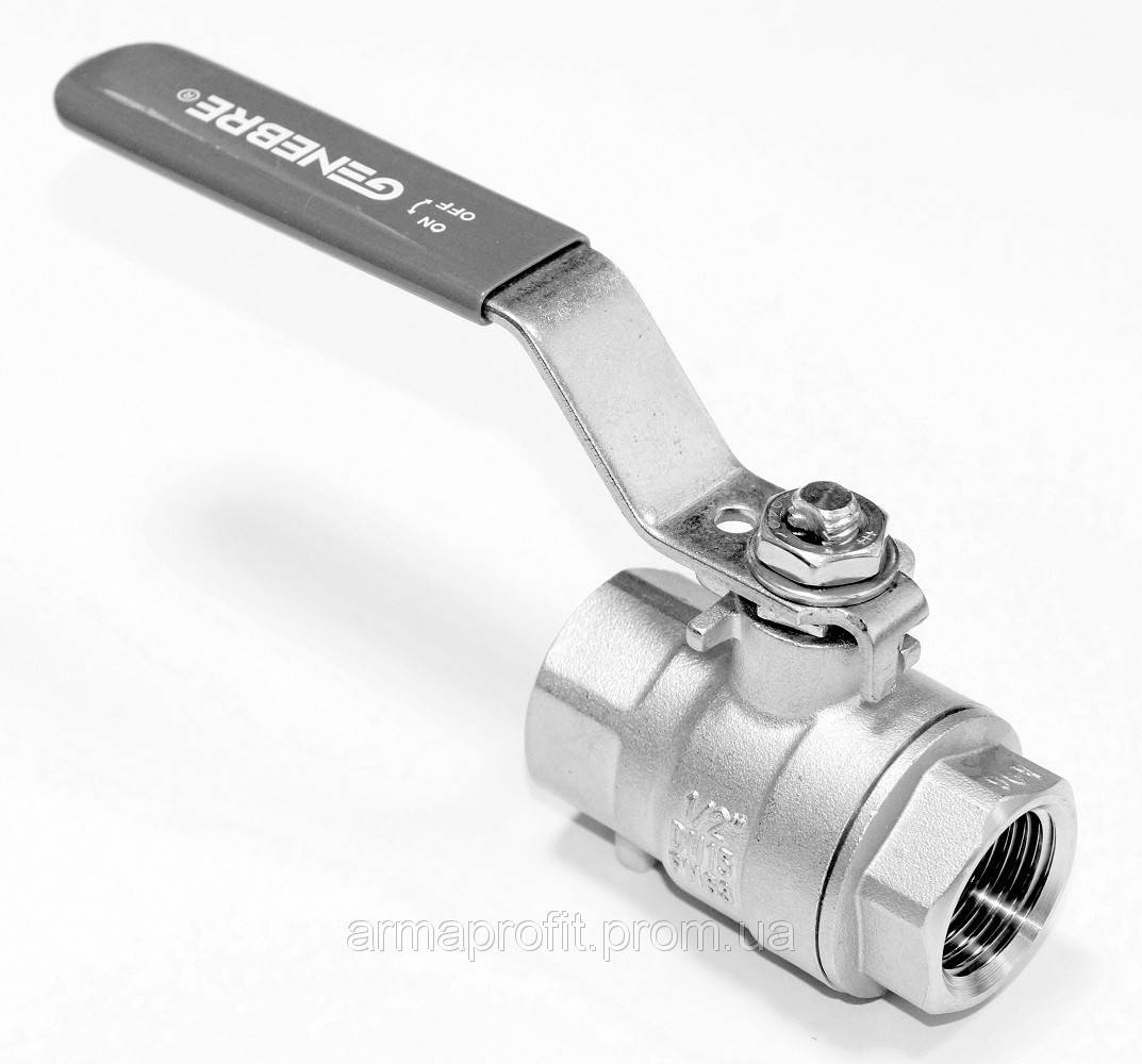 

Кран шаровый нержавеющий резьбовой GENEBRE тип 2014 AISI316 Ду25 Ру63
