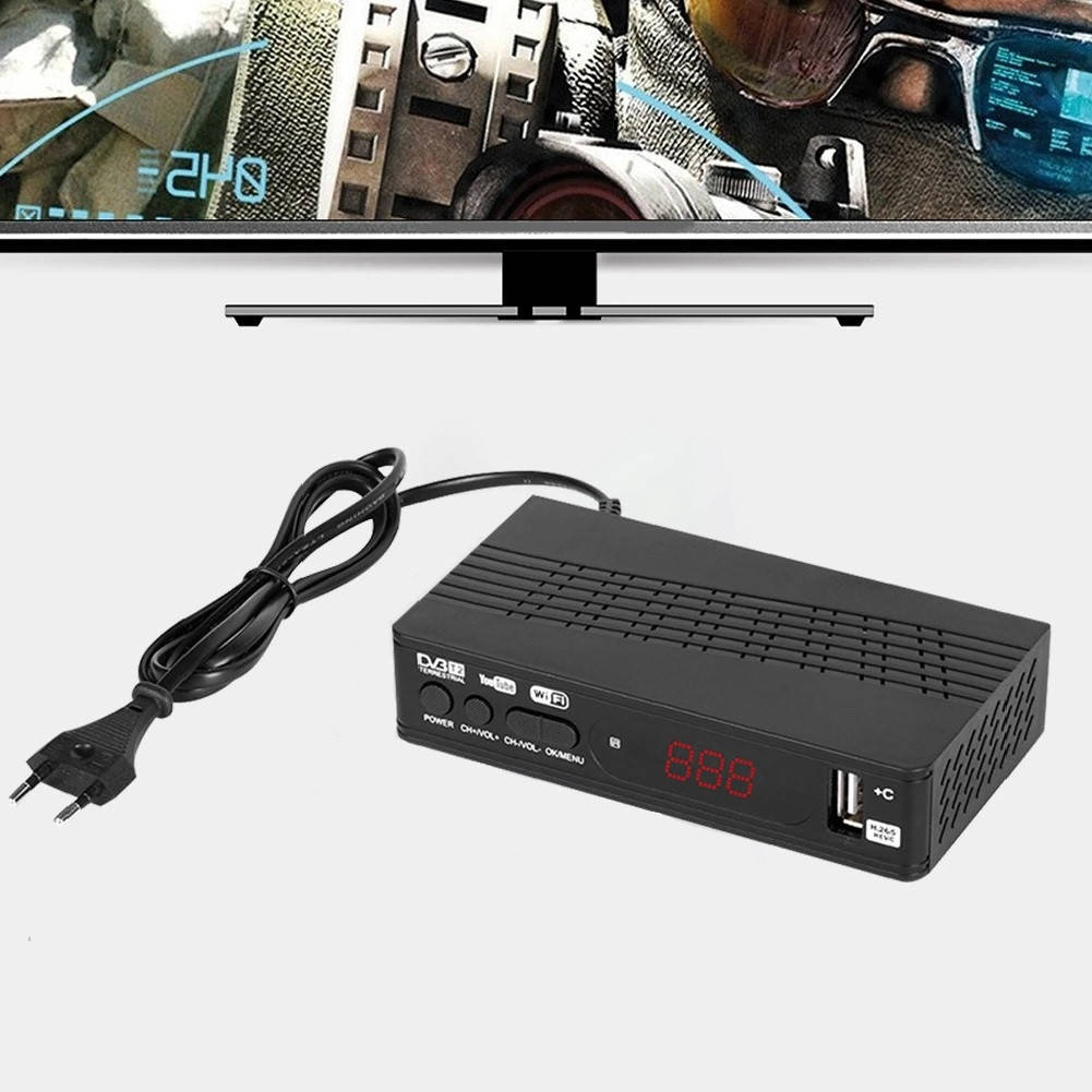 

Цифровой эфирный тюнер DVB T2 0967 с поддержкой wi-fi / Приемник цифрового телевидения с экраном