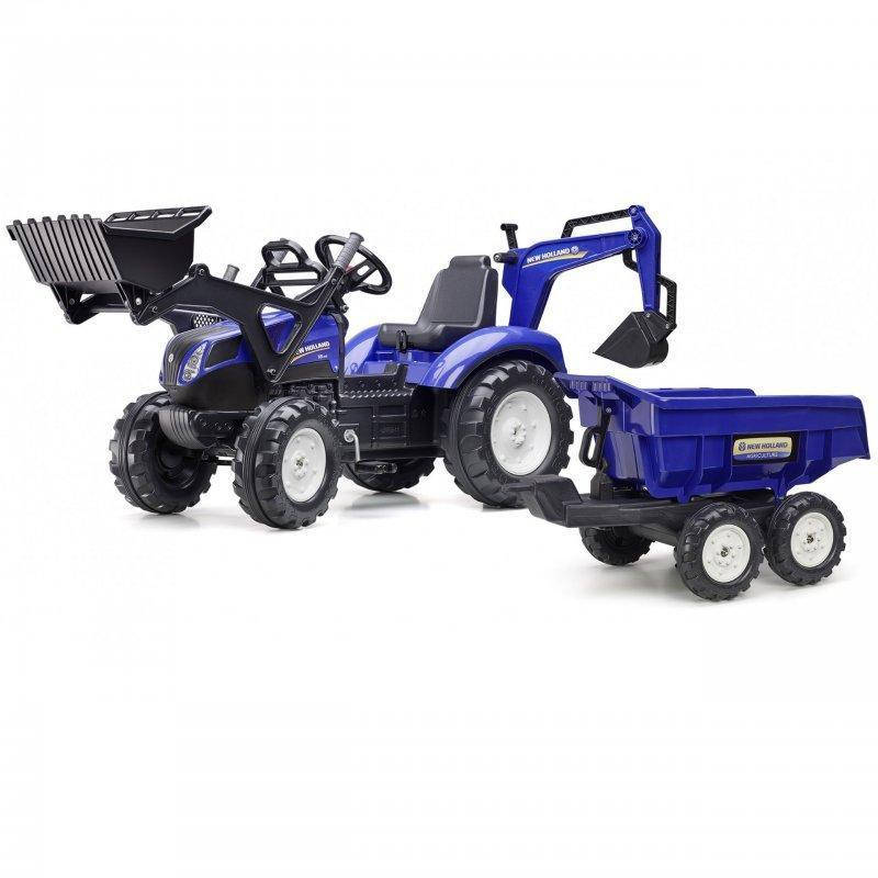

Детский педальный трактор с прицепом и ковшом Falk New Holland 3090W для детей