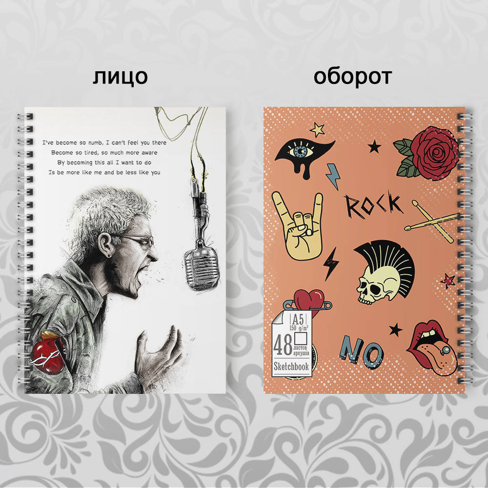 

Скетчбук А5 48 л. 150 гр.м² Linkin Park 002