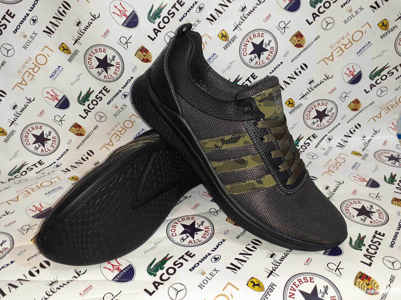 

Мужские кроссовки ADIDAS MILITARY сетка лето/весна цвет хаки