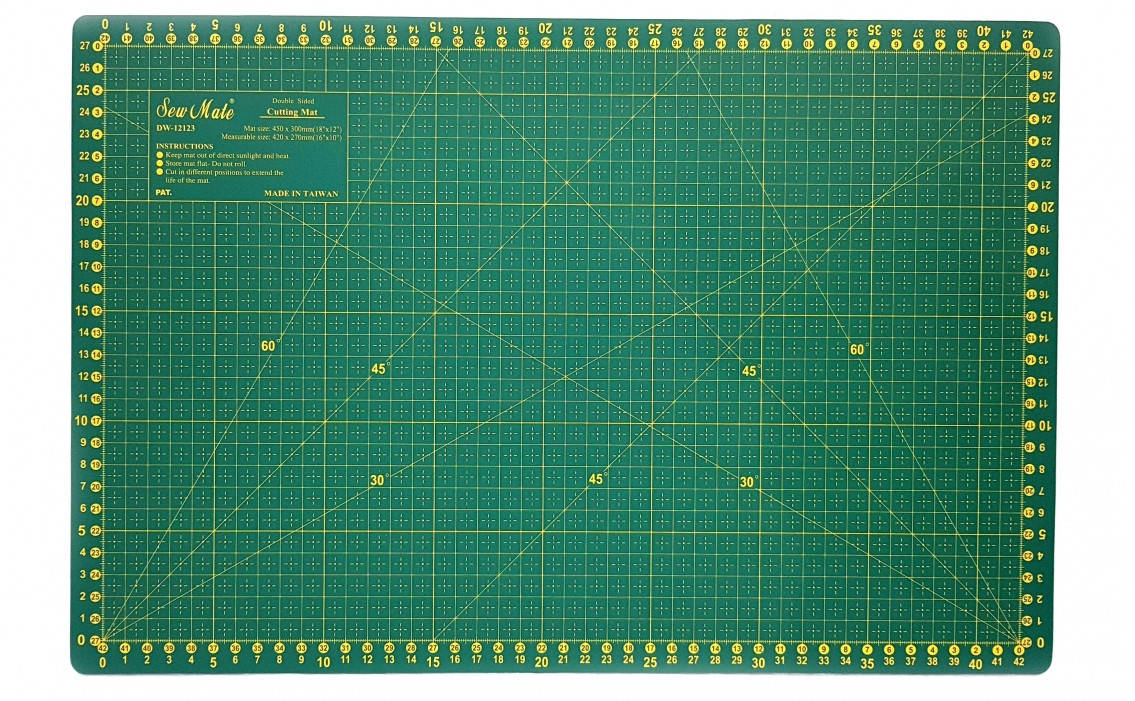 

Килимок для розкрійних ножів, двосторонній, зелений (60x45см)