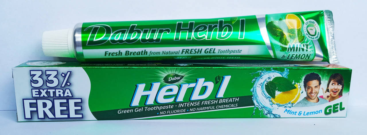 

ЗУБНАЯ ПАСТА "MINT&LEMON"(80 ГРМ)-мята-лимон, NEW PACK. DABUR