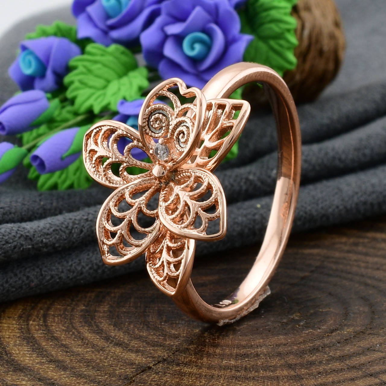 

Кольцо Xuping 14712 ширина 18 мм белые фианиты позолота РО размер 16