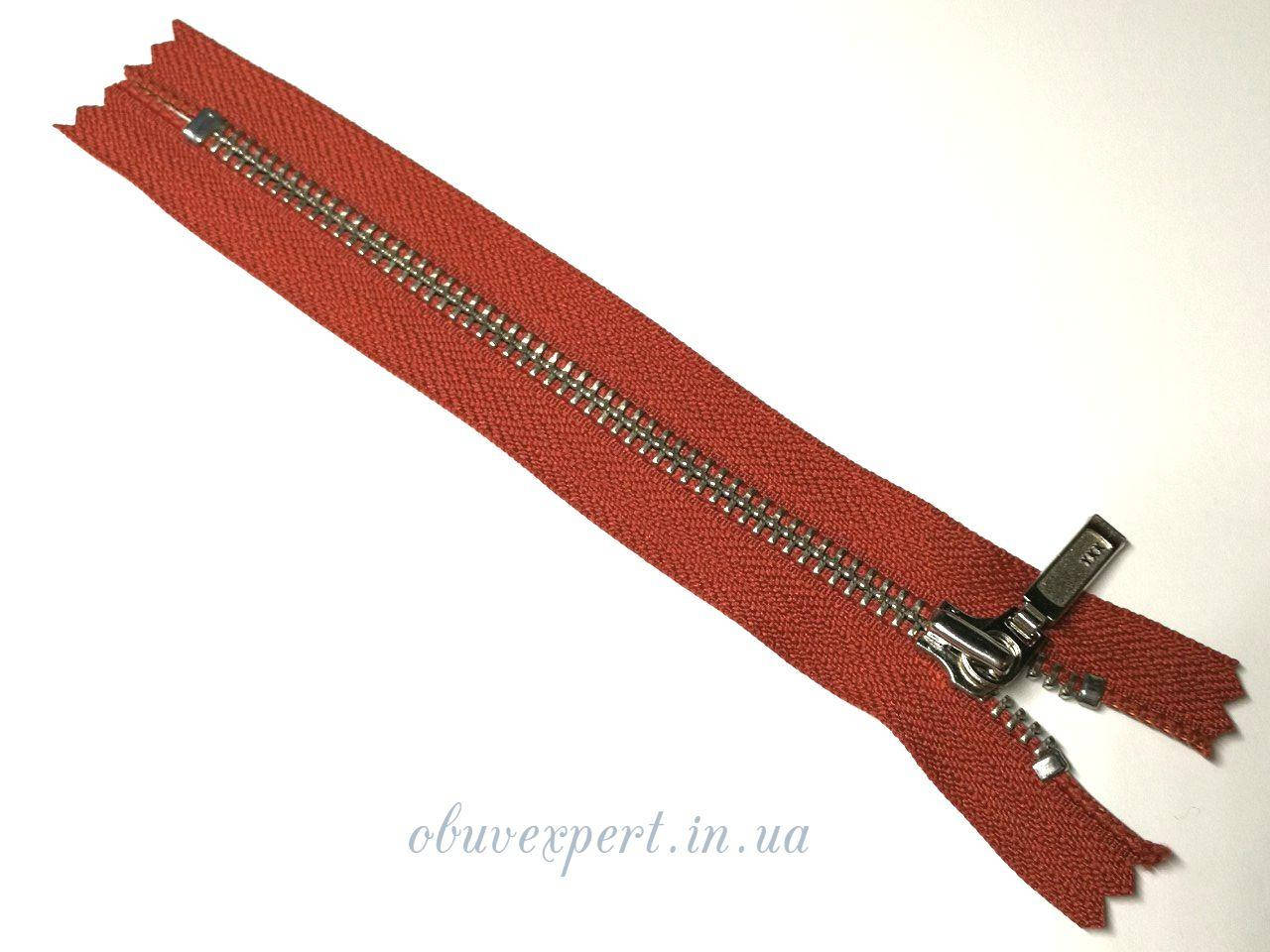 

Блискавка YKK №5, 16 см, цв. морквяний, зуб нікель