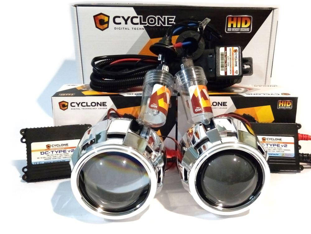 

Биксеноновые линзы Cyclone G5 и ксенон полный установочный комплект с проводкой