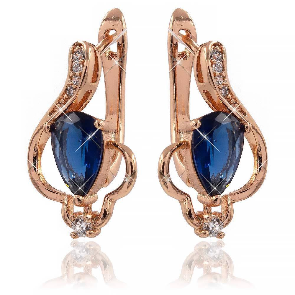 

Серьги 1,8 см синий (Медицинское золото)