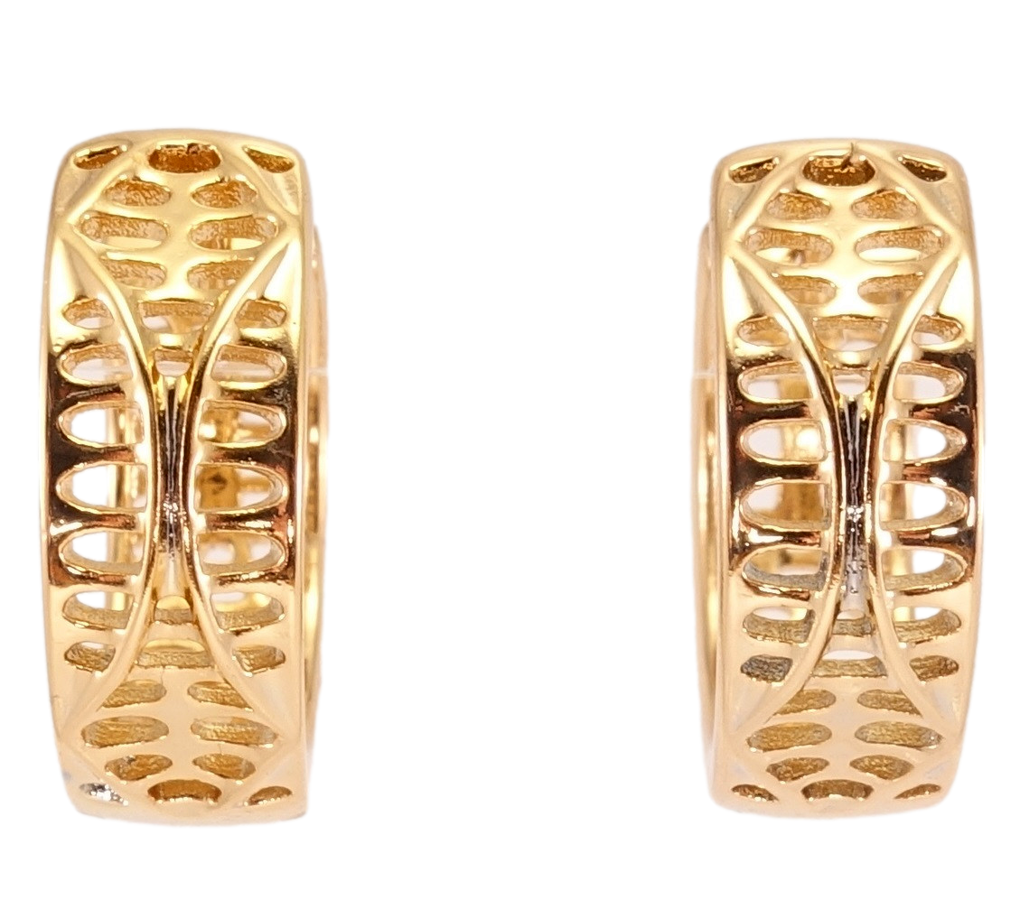 

Серьги Xuping Позолота 18K колечки "Декоративный резной узор"