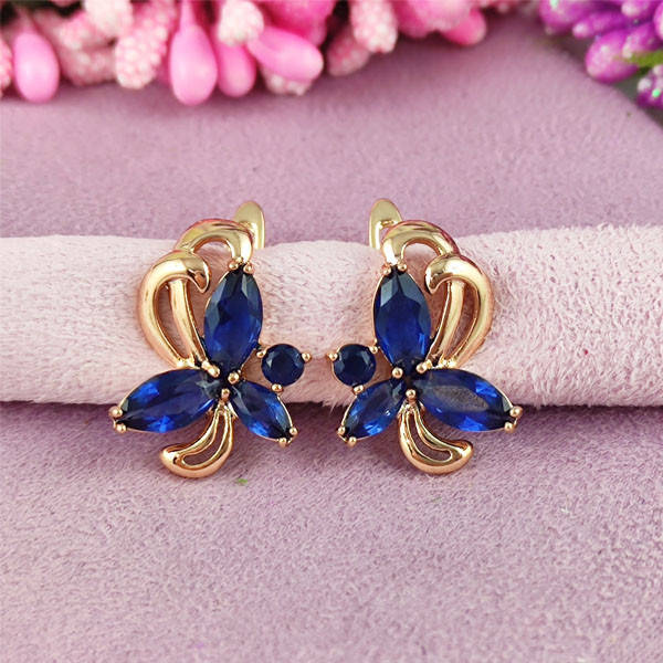 

Серьги Xuping Эйвери синие медицинское золото позолота 18К английский замок А/В 1-1448