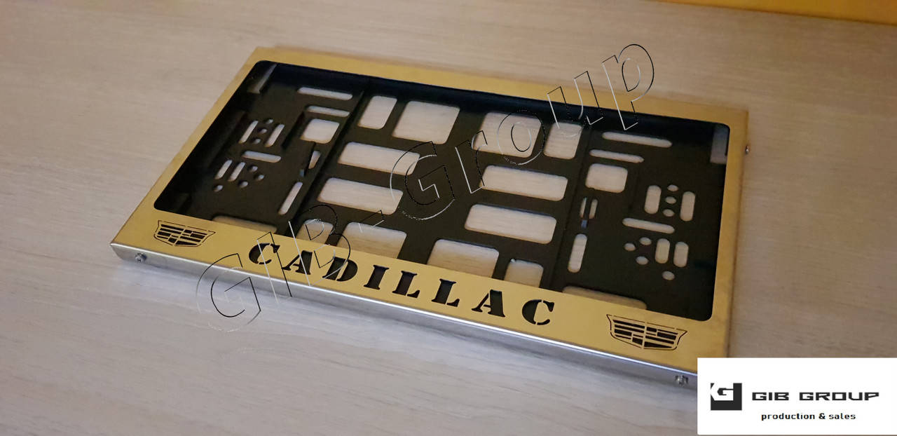 

Рамка номерного знака USA для ( Cadillac+ Логотип) Металл нержавейка