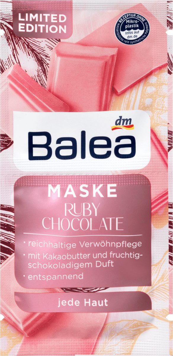

Маска для лица Balea Maske Ruby Chocolate, 2st. х 8 ml.