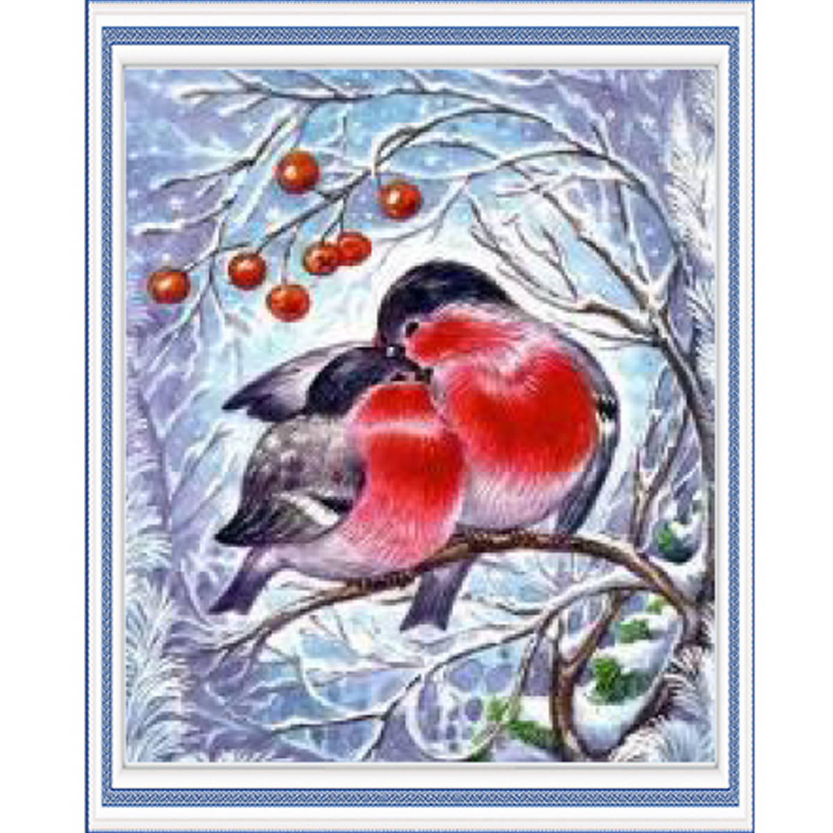 

Алмазная мозаика SANTI "Снегири", 40*50см на подрамнике