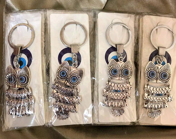 

Брелок оберег Глаз Фатимы (Турецкий глаз) Серебряная Сова денежная, длина 11 см