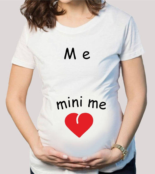 

Футболки для беременных Me mini me Белая Размер M