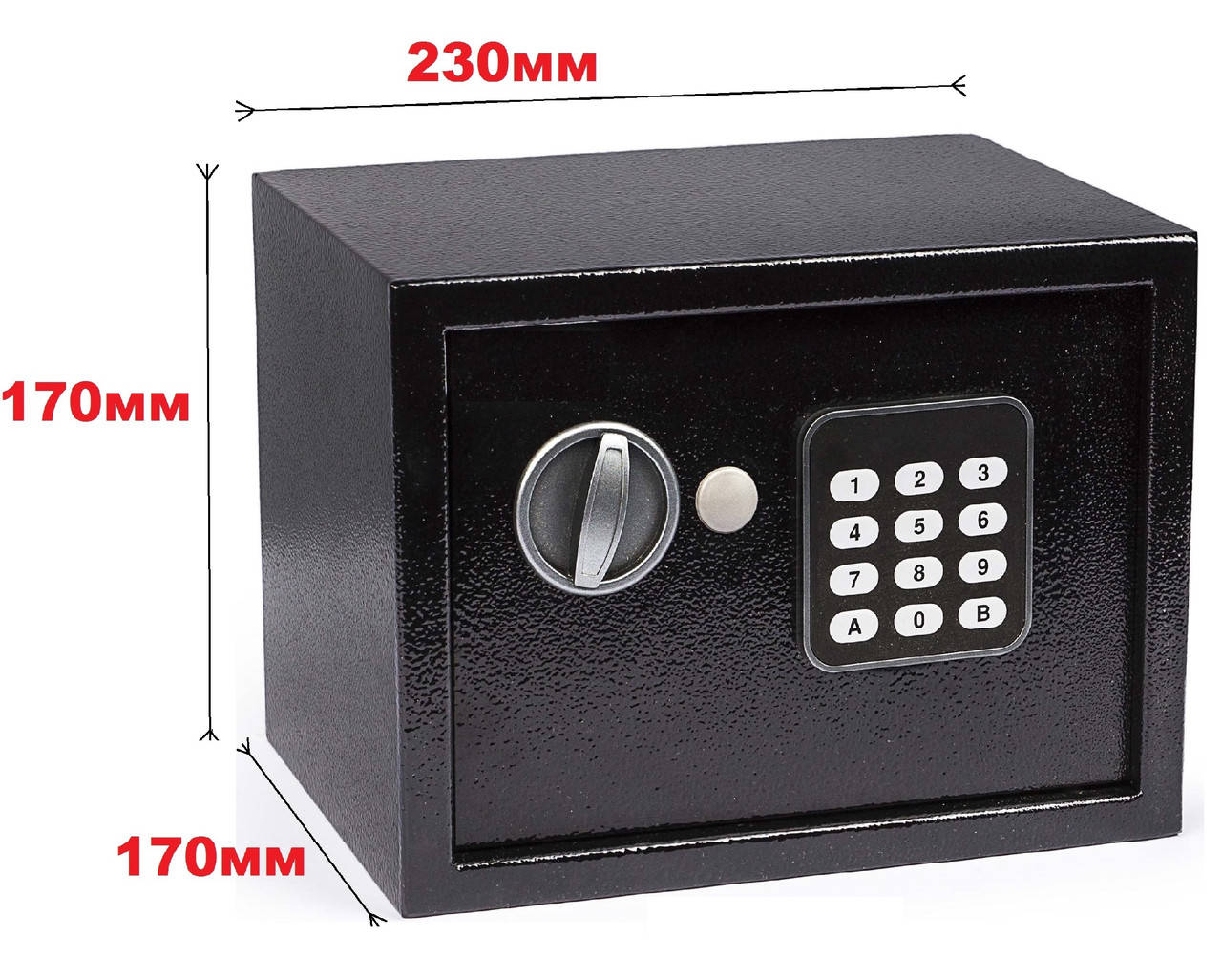 

Сейф GUTE ЯМХ-17Е, ШхВхГ: 230х170х170мм, сейф мебельный, сейф для денег, документов, сейф для офиса, дома, Черный