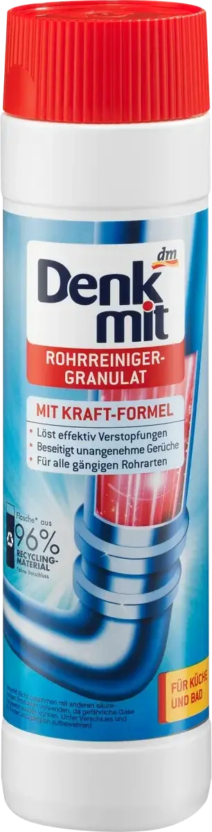 

Средство для прочистки труб Denkmit Rohrreiniger-Granulat, 600g.