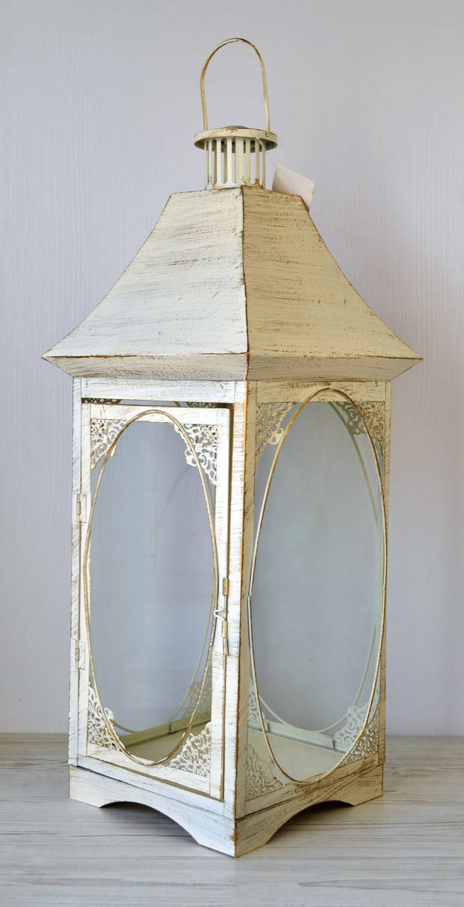 

Подсвечник фонарь латарна H68см металлический бежевый