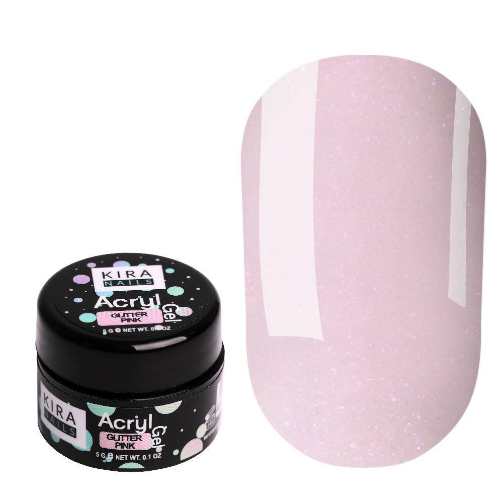 

Kira Nails Acryl Gel Glitter Pink, 5 г, Розовый