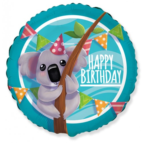 

Коло фольговане 18" Коала, Happy Birthday, Flexmetal, Тиффани