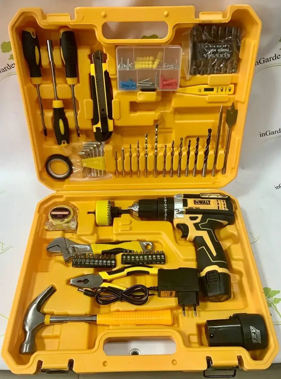 

Ударный шуруповерт DeWALT DCD680 (12V 2AH) с набором инструментов (101 ед.) (КІТ-8) Деволт