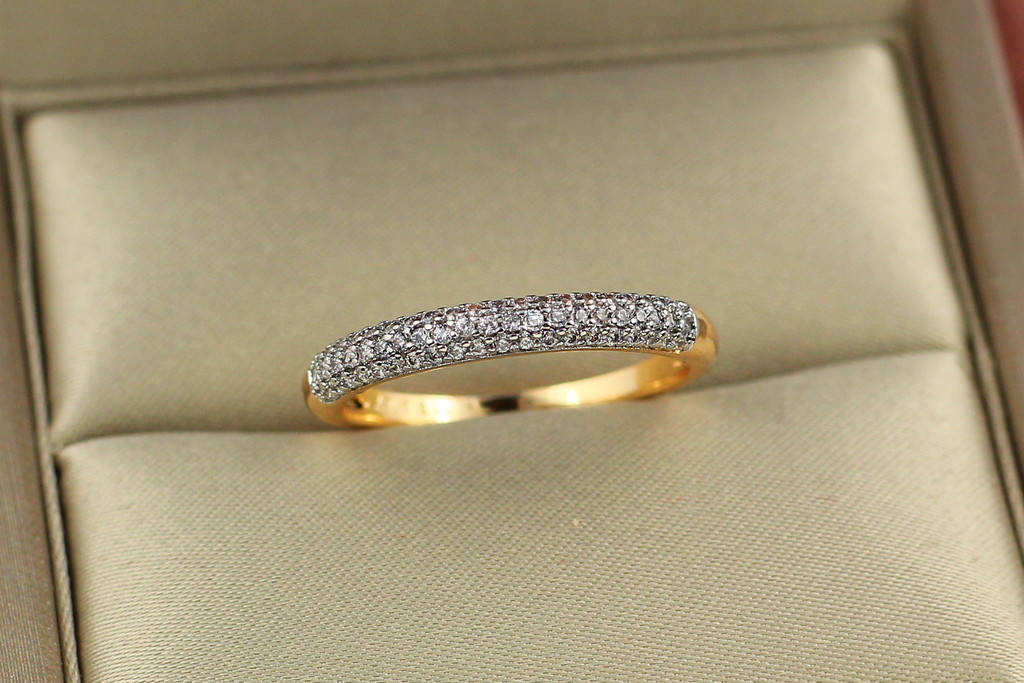 

Кольцо Xuping Jewelry дорожка с мелкими камнями с родием р 18 золотистое