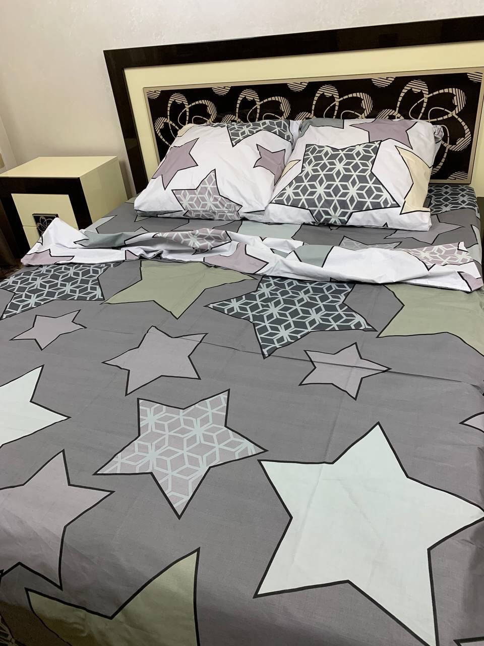 

Постельное белье бязь Большая звезда Двуспальный, Серый