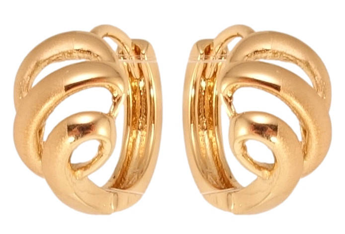 

Серьги Xuping Позолота 18K колечки "Завитки с напылением"
