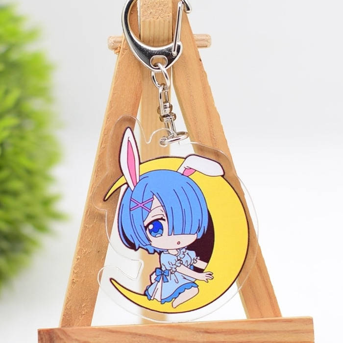 

"Рем (Жизнь с нуля / ReZero)" брелок акриловый двухсторонний с уф-печатью, Разные цвета