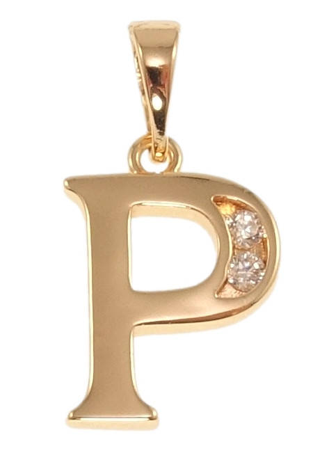 

Кулон Xuping M&L желтый оттенок "Буква P" для цепочки до 5мм