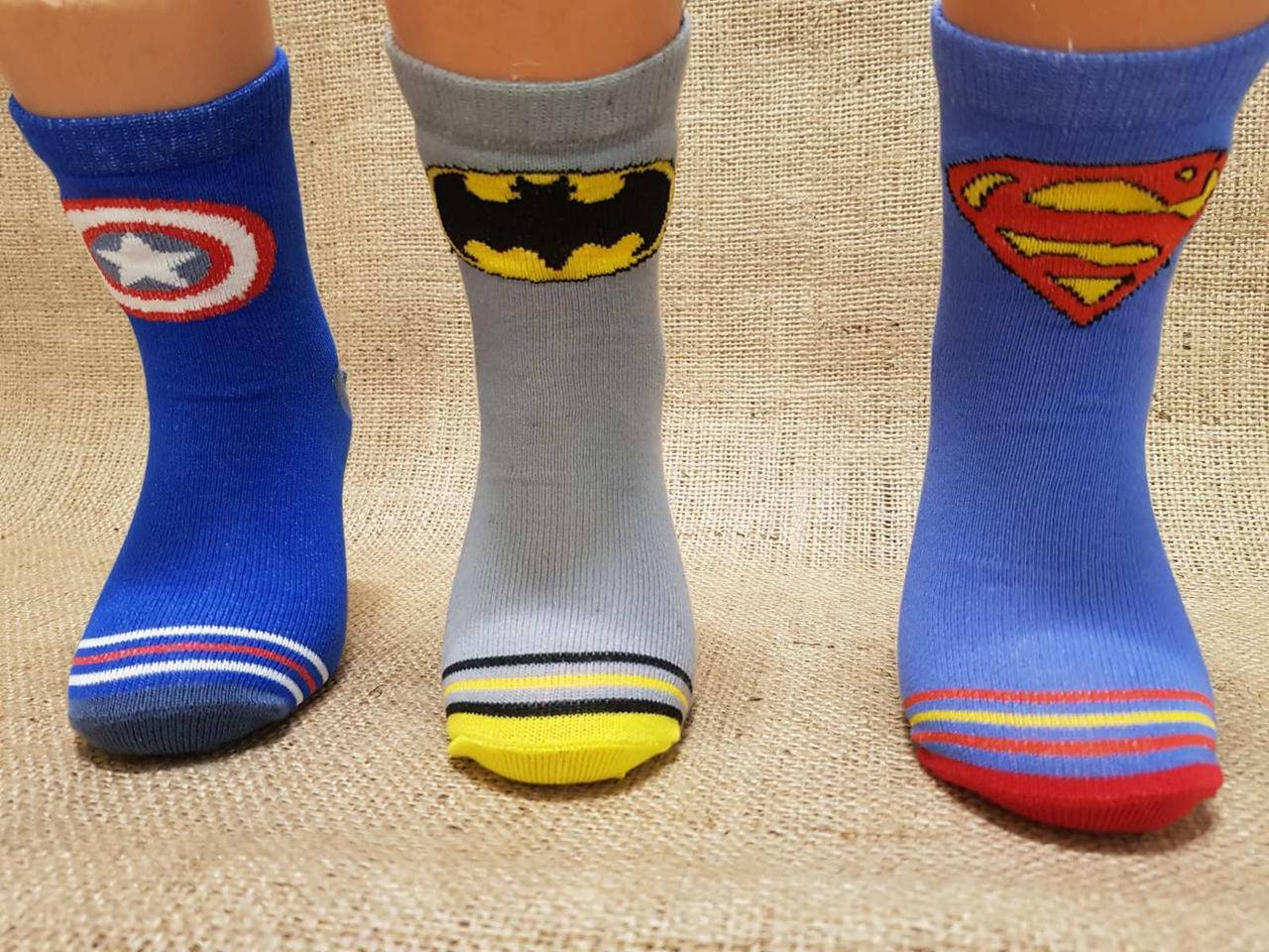 

Детские носки средние с хлопка для малышей Стиль люкс 14-16 супер герои