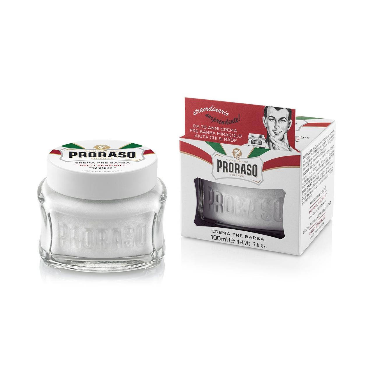 

Крем до бритья Proraso White (New Version) Pre-shaving cream зеленый чай для чувствительной кожи 100 мл