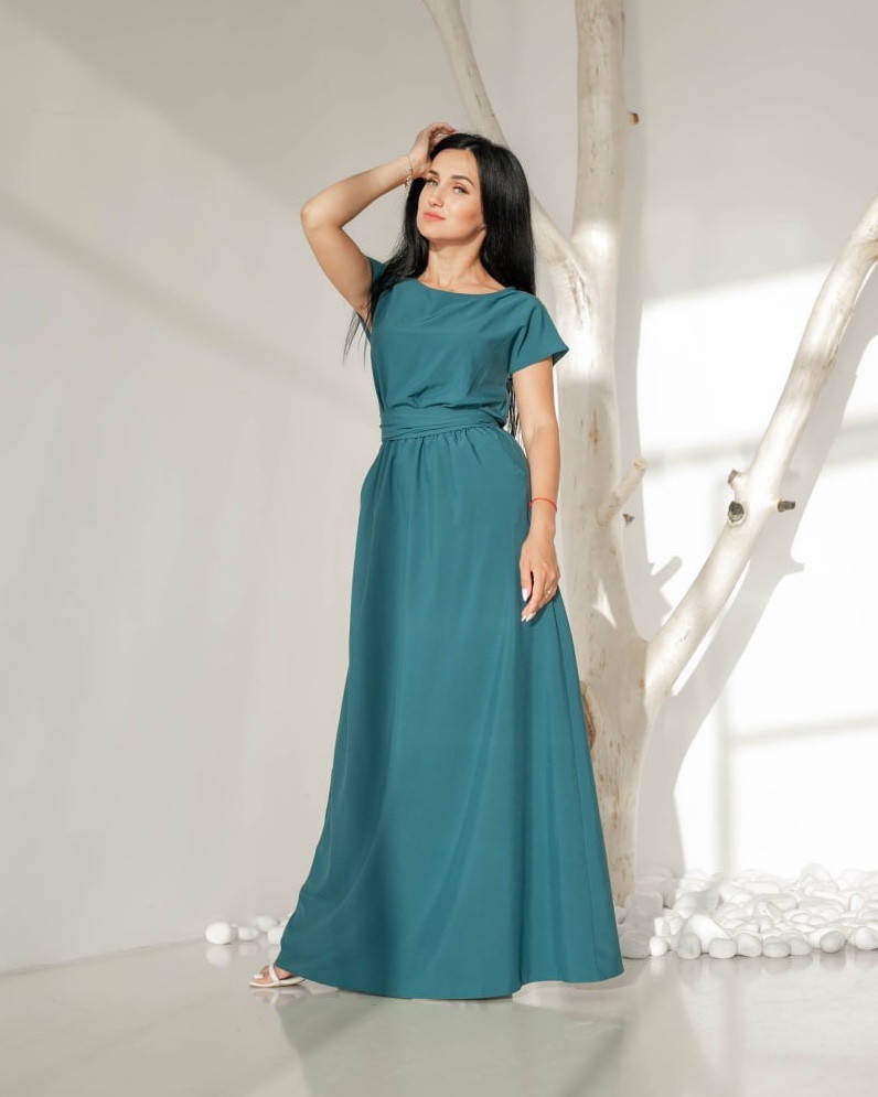 

Платье легкое длинное однотонное из софтовой ткани