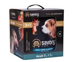 

Акция - Savory Puppy rich in Fresh Turkey & Chiken 3kg + 1kg