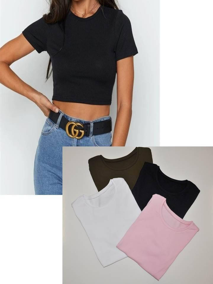 

Топ женский трикотаж рубчик, Черный