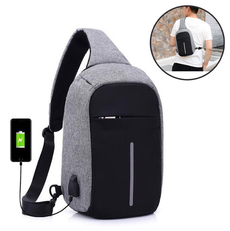 

Рюкзак однолямочный Bobby Mini с USB ( 31х18х10 см) / Мужская сумка анти-вор