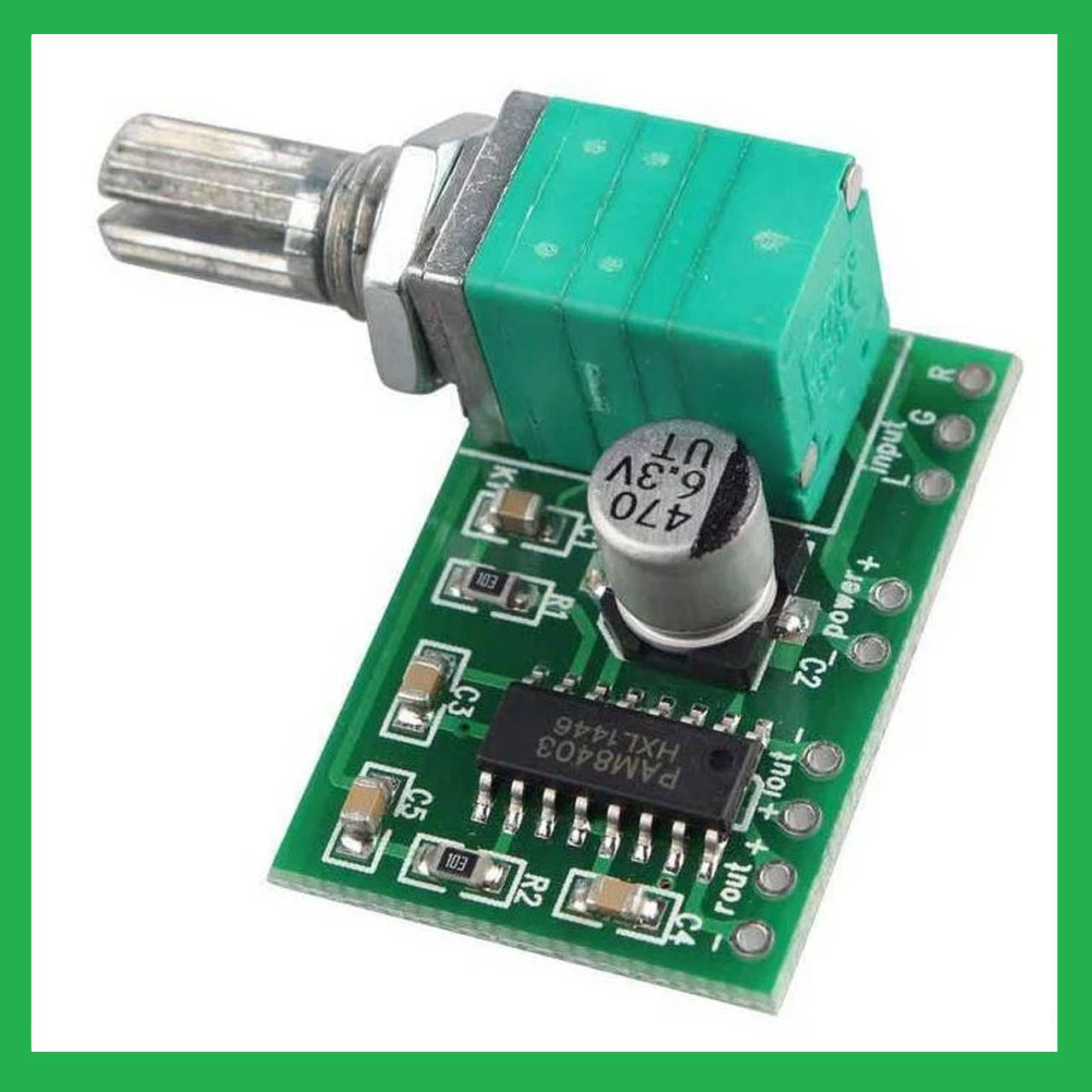 

Модуль PAM8403 с регулятором громкости. Низковольтный усилитель D-класса 2x3 Ватт до 5W