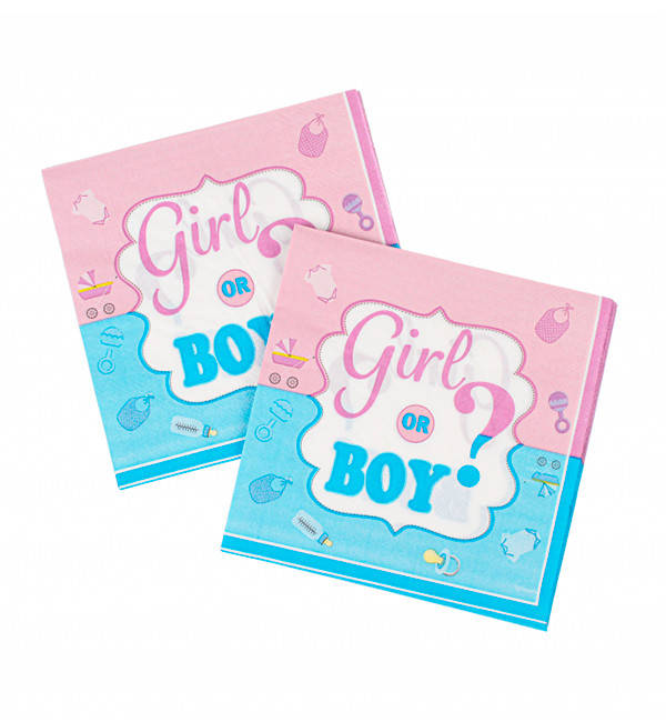 

Салфетки бумажные "Boy or girl" (16 шт.), размер - 33х33 см