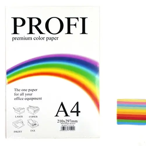 

Папір кольоровий PROFI (10 кол.) А4 , 80г/м2 , 100 аркуш.