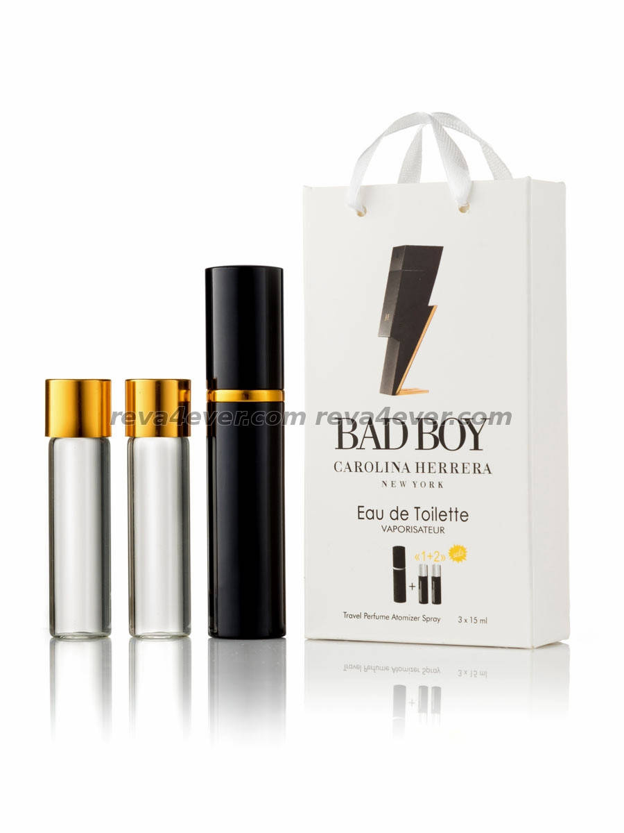 

Carolina Herrera Bad Boy edt 3х15мл подарочной упаковке с запасками