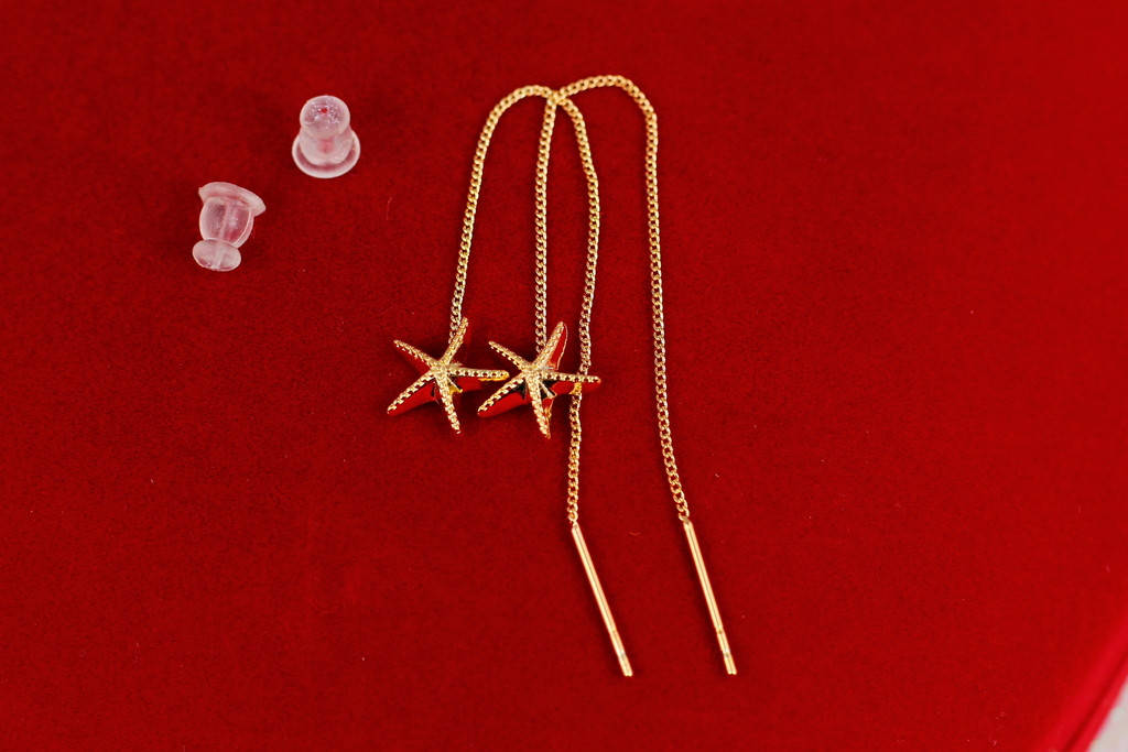 

Серьги продевки Xuping Jewelry морская звезда 8.5 см золотистые