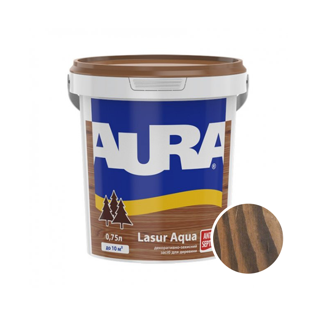 

Декоративно-защитное средство для дерева Aura Lasur Aqua Орех 0.75л