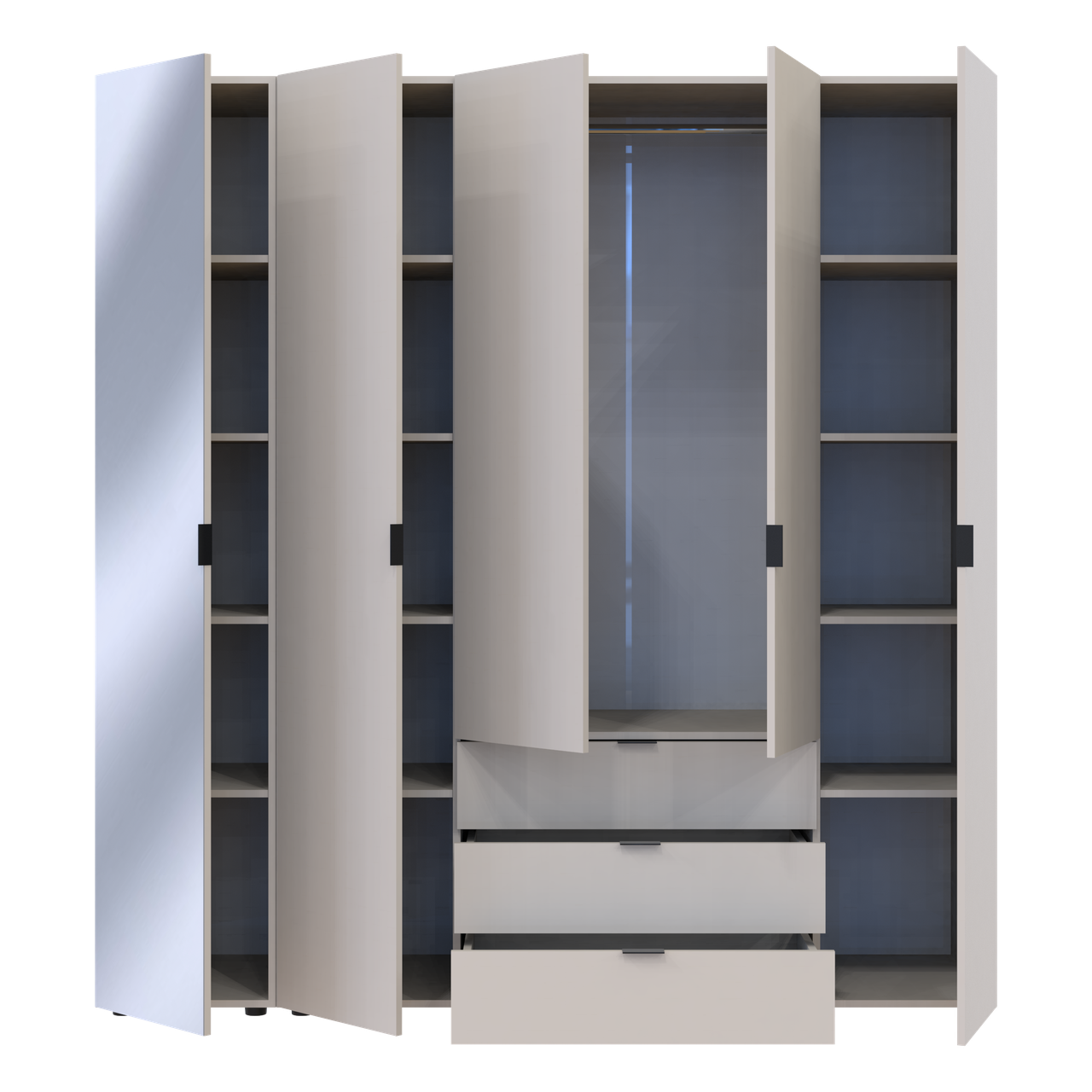 Шафа для одягу Doros Гелар Кашемір 4ДСП/Дзеркало 194х49.5х203.4 (80737659) 7