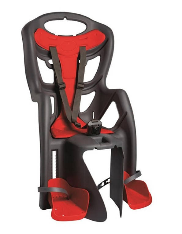 

Велокресло детское Bellelli Pepe Clamp, на багажник, 22кг серый с красным (WYP013)