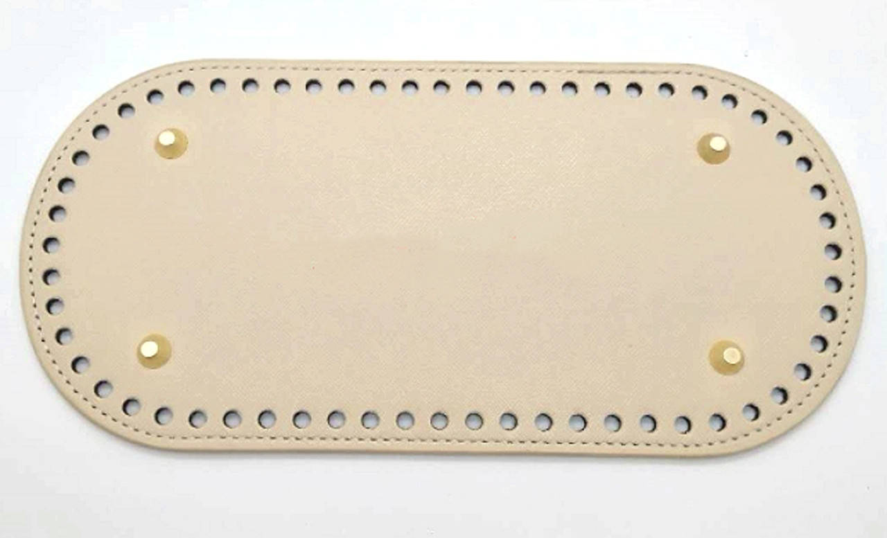 

Донышко сумки овальное 22*10 см бежевого цвета с 4 ножками, Бежевый