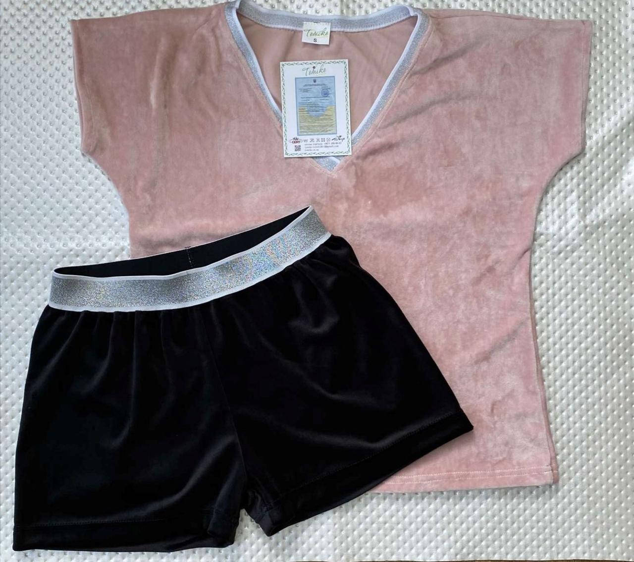 

Р-р 42-44, 46,48, шорты женские короткие велюровые, Черный